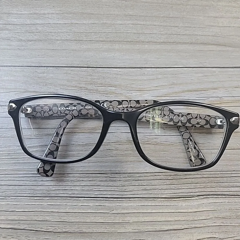 Coach HC6065 5261 Black Military Sig C Womens Eyeglasses 51-17 135 FRAMES ONLY‎